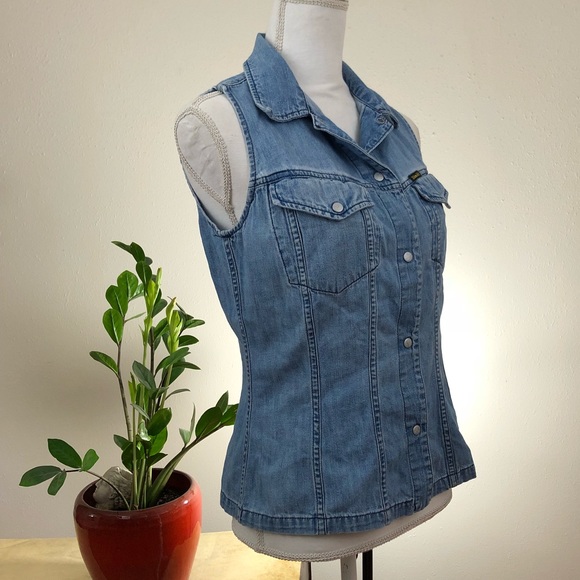 Diesel Tops - Vintage sleeveless denim snap front shirt/ vest